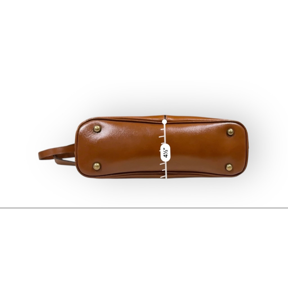 Patricia Nash Larone North South Crossbody Bag Cognac Brown Leather Gold Bar​ - Picture 7 of 11
